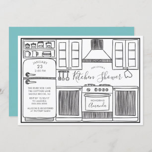 Fun Stock The Kitchen Shower-uitnodigingen Kaart