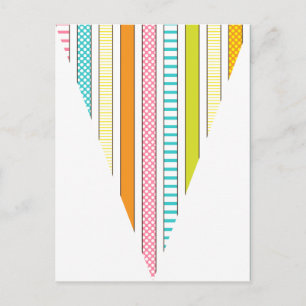 Fun Stripe en Polka Dot Colorful Flag Bunting Briefkaart