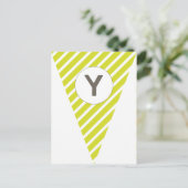 Fun Stripe Lime Green Flag Bunting Briefkaart (Staand voorkant)