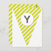 Fun Stripe Lime Green Flag Bunting Briefkaart (Voorkant / Achterkant)