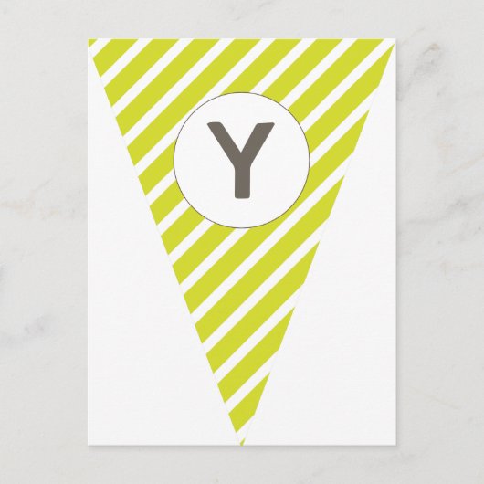 Fun Stripe Lime Green Flag Bunting Briefkaart (Voorkant)
