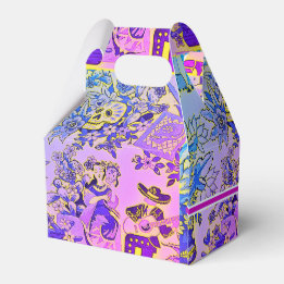 Fun Sugar Skulls Hispanic Fiesta Indigo Violet Bedankdoosjes