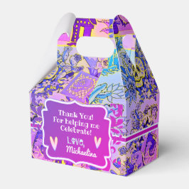 Fun Sugar Skulls Hispanic Fiesta Indigo Violet Bedankdoosjes