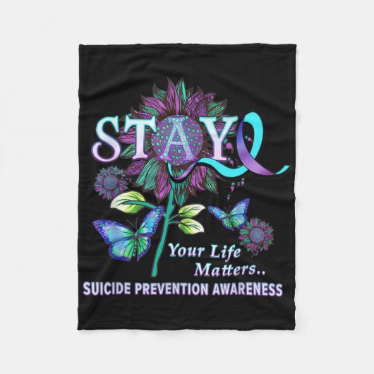 Fun Suicide Prevention Awareness Stay Your Life Pr Fleece Deken (Voorkant)