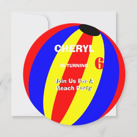 Fun Summer Beach Ball gepersonaliseerd Kaart (Voorkant)