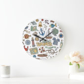 Fun Summer Beach Illustraties Grote Klok (Huis)
