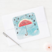Fun Summer Fresh Melon Fruit Rain Vierkante Sticker (Envelop)
