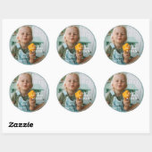 Fun Summer Ice Cream Photo Birthday Party  Ronde Sticker (Vel)