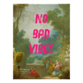 Fun Summer Pop Art No Bad Vibes Texte Poster (Devant)