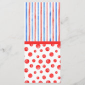 Fun Summer Red Blue Event Menu Flat Card (Dos)