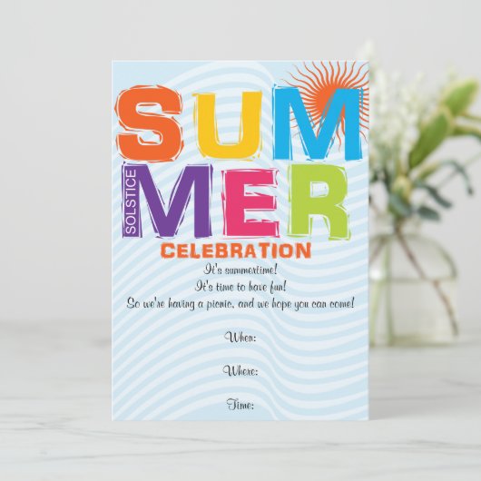 Fun Summer Solstice Invitation (Debout devant)