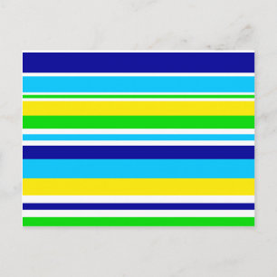 Fun Summer Striped Blauwgroen Limoen Yellow Blue G Briefkaart