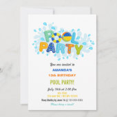 Fun Summer Swimming Pool Party Birthday  Kaart (Voorkant)