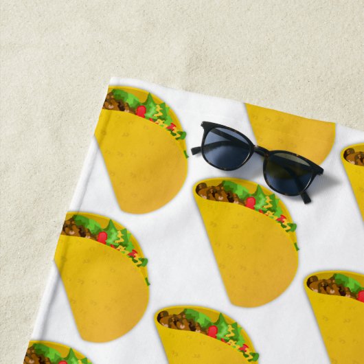 Fun Summer Taco Print Pattern Strandlaken (In situ)