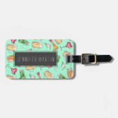 Fun Summer Waterverf Gedekte Gemengde Drinken Patr Bagagelabel (Voorkant horizontaal)