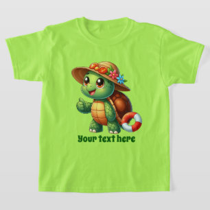 Fun Summer zee schildpad tekst toevoegen meisjes T-shirt
