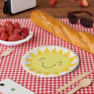Fun Sun-glimlach Papieren Bordje