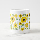 Fun Sunflower Pattern Giant Coffee Mok (Voorkant)