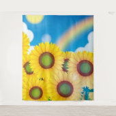 Fun Sunflower Photo Backdrop Tapestry Wandkleed (Voorkant)