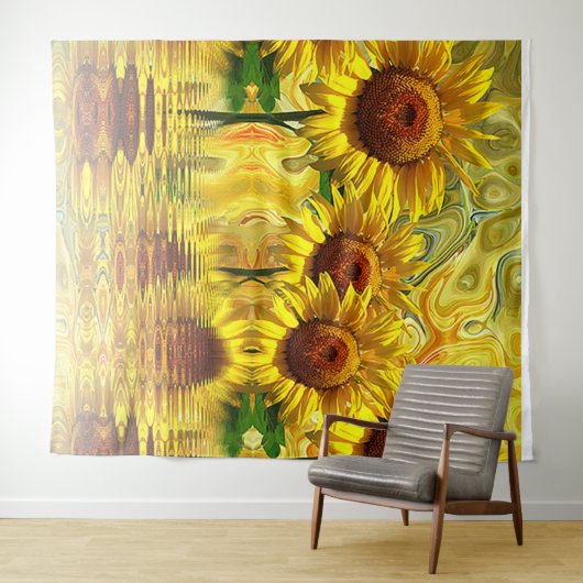 Fun Sunflower Photo Backdrop Tapestry Wandkleed (In Situ (horizontaal))