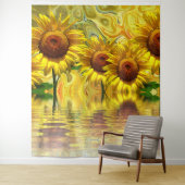 Fun Sunflower Photo Backdrop Tapestry Wandkleed (In situ)