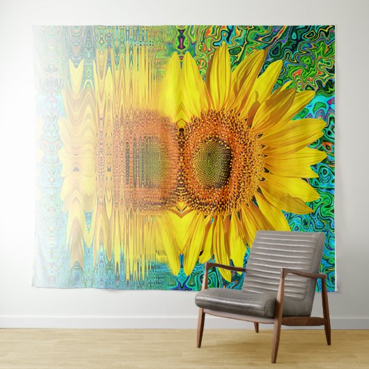 Fun Sunflower Photo Backdrop Tapestry Wandkleed (In Situ (horizontaal))