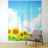 Fun Sunflower Photo Backdrop Tapestry Wandkleed (In situ)