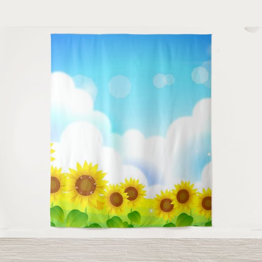 Fun Sunflower Photo Backdrop Tapestry Wandkleed (Voorkant)