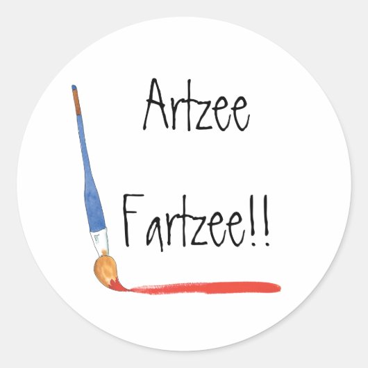 Fun Super Cute Artzee Fartzee Ronde Sticker (Voorkant)