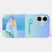 Fun Surfer meisje iPhone Case (Achterkant (horizontaal))