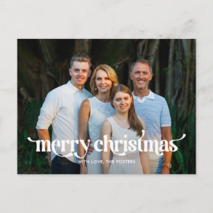 Fun Swash Modern Christmas Photo Card Briefkaart