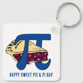 Fun Sweet Cherry Pie HAPPY PI DAY Sleutelhanger (Achterkant)
