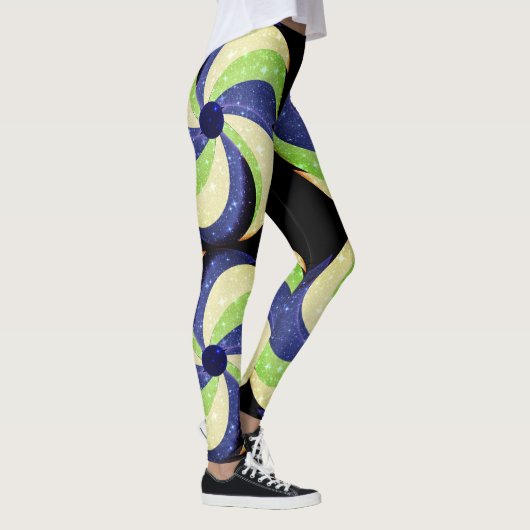 Fun Swirl Design Leggings - blauw (Rechts)