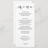 Fun Swirly Calligraphy Wedding Menu (Voorkant / Achterkant)