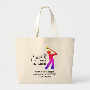 Fun SWUNTO THE LORD  Golf Grote Tote Bag