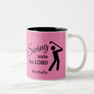Fun SWUNTO THE LORD PINK Golf Tweekleurige Koffiemok