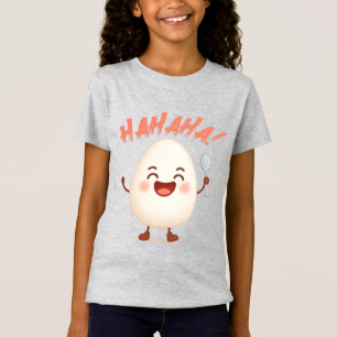 Fun T-shirt met Grappig Cute Ei Cartoon Meisjes va