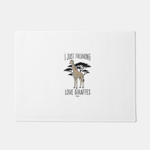 Fun T-shirt-ontwerp met vintage-gravure voor giraf Deurmat