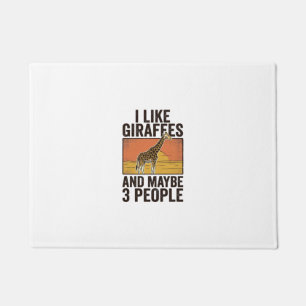 Fun T-shirt-ontwerp met vintage-gravure voor giraf Deurmat
