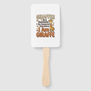 Fun T-shirt-ontwerp met vintage-gravure voor giraf Handwaaier