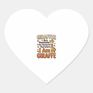 Fun T-shirt-ontwerp met vintage-gravure voor giraf Hart Sticker