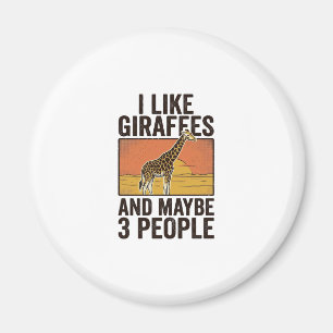 Fun T-shirt-ontwerp met vintage-gravure voor giraf Magneet