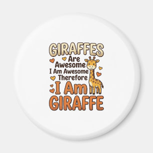 Fun T-shirt-ontwerp met vintage-gravure voor giraf Magneet