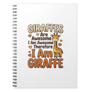 Fun T-shirt-ontwerp met vintage-gravure voor giraf Notitieboek