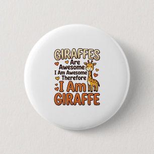Fun T-shirt-ontwerp met vintage-gravure voor giraf Ronde Button 5,7 Cm