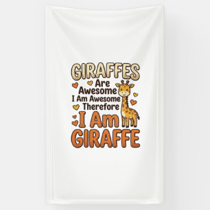 Fun T-shirt-ontwerp met vintage-gravure voor giraf Spandoek