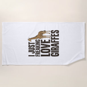 Fun T-shirt-ontwerp met vintage-gravure voor giraf Strandlaken