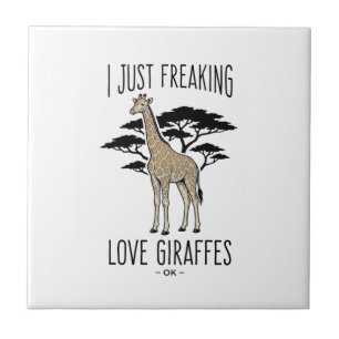 Fun T-shirt-ontwerp met vintage-gravure voor giraf Tegeltje