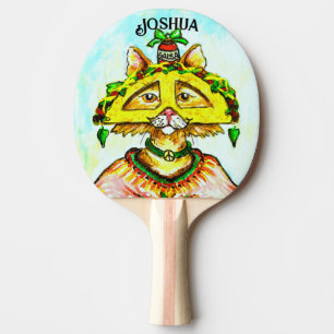 Fun Taco Hippie Cat Ping Pong Paddle Tafeltennisbatje