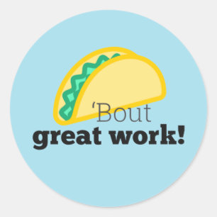 Fun Taco-over geweldige werkzoekenden voor student Ronde Sticker